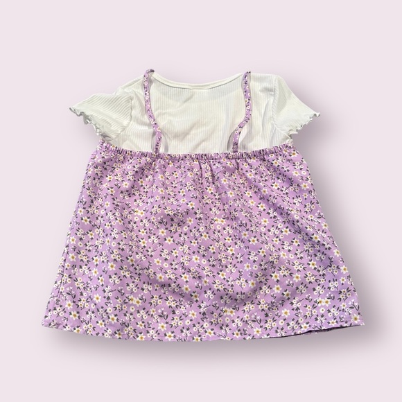 Girls Lily Bleu Charming Lilac Floral Print Camisole Tee Shirt Size 8 - Picture 6 of 8